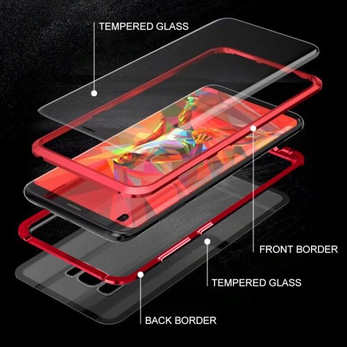 Double Sided Tempered Glass Case For Samsung Galaxy S20  S10 5G 8 9 Plus NOTE Metal Frame Magnetic Adsorption Full Cover Mobile Coque