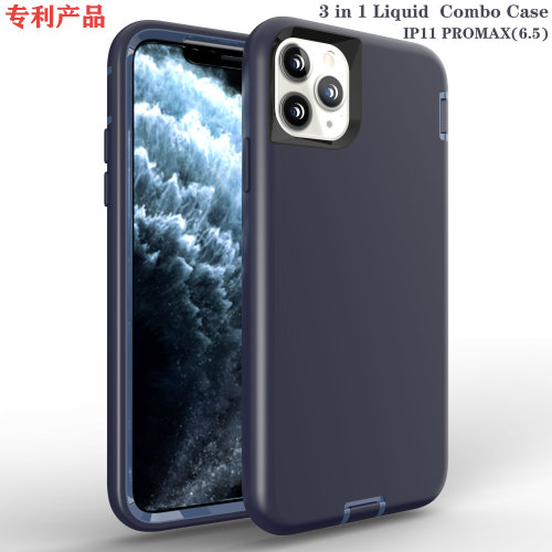 For iPhone 7 8 Plus X XS XR MAX 11 12 Pro 13 14 Case Three-in-one liquid Silicone Anti-fall Mobile Phone Case Dustproof All-inclusive