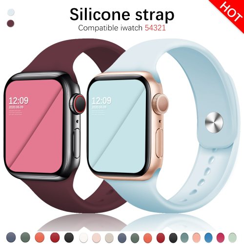 Silicone strap For Apple Watch band 38mm 42mm iwatch 5 Band 44mm 40mm Sport bracelet Rubber watchband for  iwatch 4 3 2 1