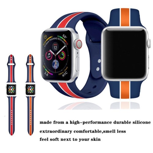Striped Strap For Apple Watch band 38mm 42mm iWatch band 44mm 40mm Sport Silicone belt Bracelet Apple watch 5 4 3 2 Accessories