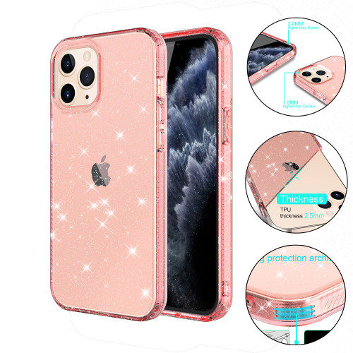 High Quality Bling Clear Case For iPhone 12 Pro Max 5.4 6.1 6.7 Luxury TPU Silicone Cover Thickness 2.5mm