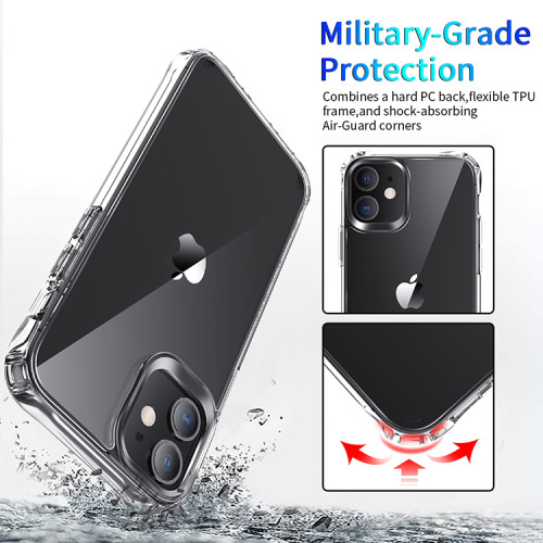 Shockproof Case For iPhone 12 Pro Max 5.4 6.1 6.7 inch Transparent Phone Cover Four corners Anti-fall Acrylic material