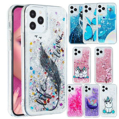 For iPhone 12 Pro Max Glitter Dynamic Liquid Case Quicksand Cover For iPhone 11 Pro XS Max X XS 5 5S SE 2020 6 6S 7 8 Plus