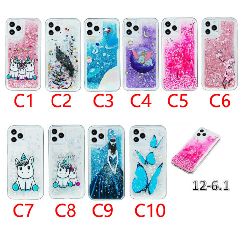 For iPhone 12 Pro Max Glitter Dynamic Liquid Case Quicksand Cover For iPhone 11 Pro XS Max X XS 5 5S SE 2020 6 6S 7 8 Plus