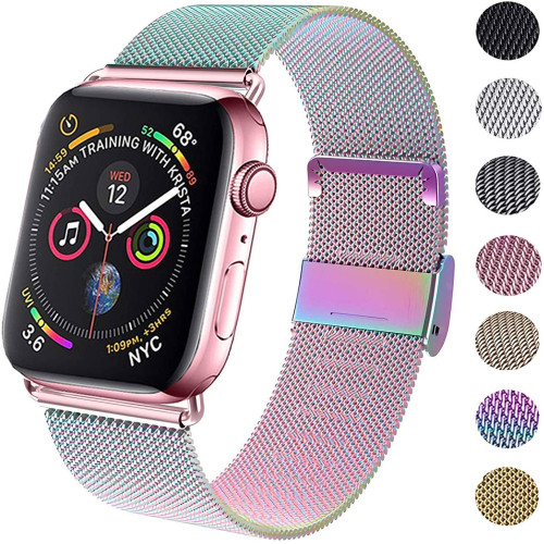 Milanese loop band for apple watch 38mm 42mm Magnetic clasp bracelet 40mm 44mm stainless steel strap for iwatch series 5 4 3 2 1