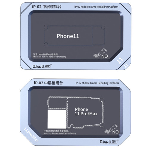 QIANLI Middle Framereballing Platform iP-01 For X XS XS MAX iP-02 For 11 11Pro 11Pro Max  Phone motherboard tin planting platform