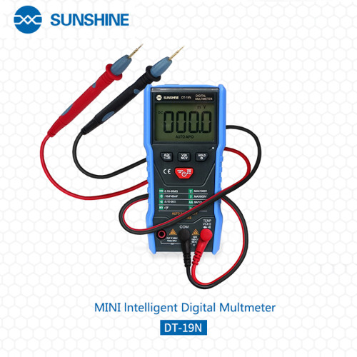 SUNSHINE DT-19N Mini Smart Multimeter Range Mobile Phone Repair Digital Multimeter AC DC Resistance Tester