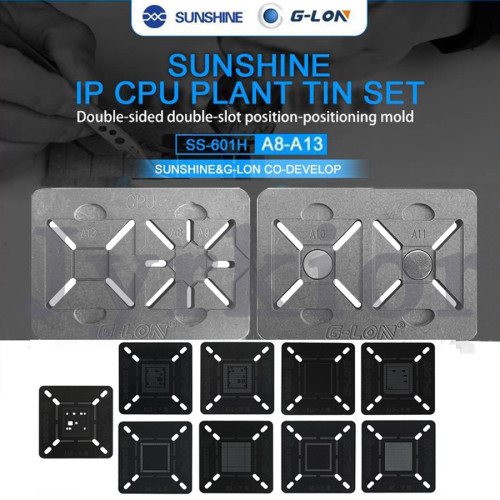 SUNSHINE & G-LON SS-601H PCB HOLDER for iPhone A8/A9/A10/A11/A12/A13 CPU Plant Tin Set tin Positioning Mold tin Plant Steel Net