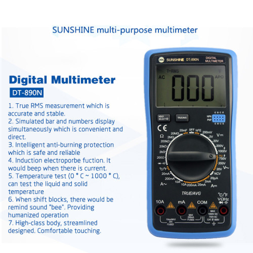 SUNSHINE DT-890N Digital Multimeter High Precision Automatic Range Multimeter Precision and Stable Tester