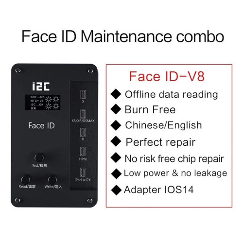 i2C Face ID Apple iPhoneX XS XR XSMAX dot matrix detection instrument 11 11promax facial id repair tool iface V8