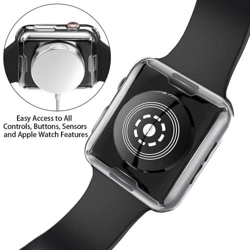 Watch Cover Case for Apple Watch 4 3 2 1 42MM 38MM Soft 360 Slim Clear TPU Screen Protector for iWatch series 4/3/2/1 44MM 40MM