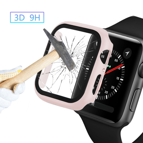 Watch Cover Case for Apple Watch 6/5/4 40MM/44MM PC Bumper Frame with Glass Protector Film for IWatch Accessories 3/2 38MM/42MM