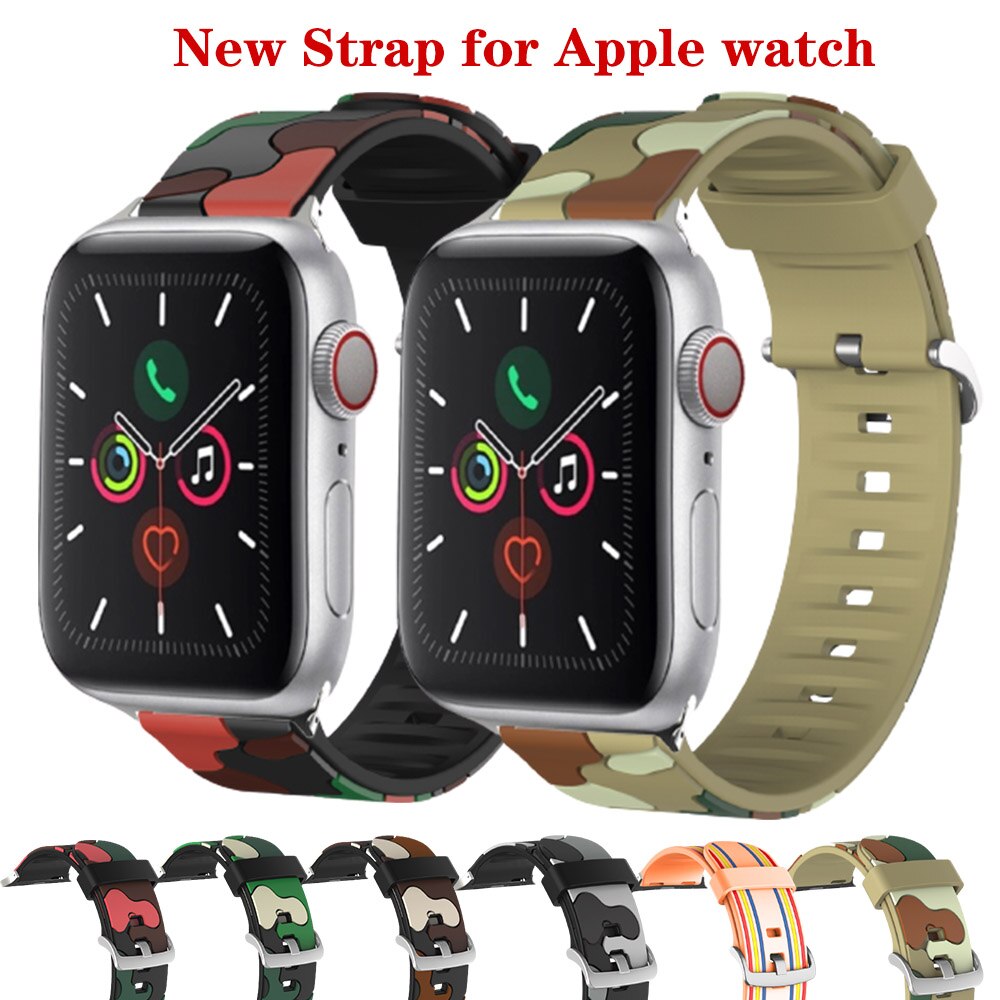 New Watchbands for Apple Watch SE 6 Bands 40mm 44mm Plastic Leather
