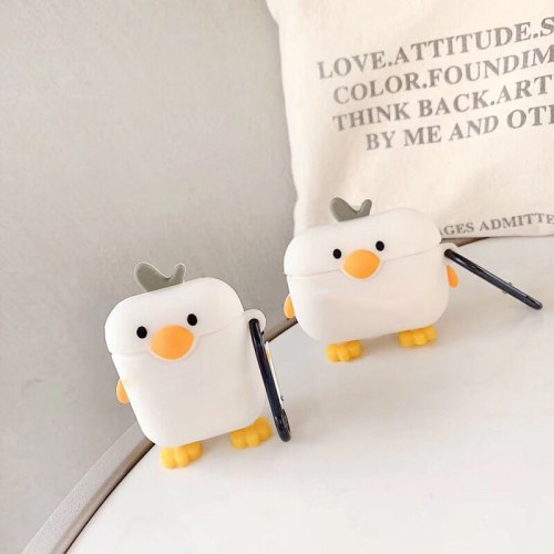 3D Cute Duck Wireless Bluetooth Earphone Charging Box Case For Airpods Pro 3 Silicone Case For Airpods 1/2 With Keychain