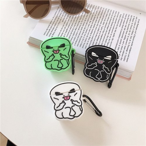 3D Cartoon hip hop alien bluetooth Headset soft Case For Apple Airpods 1 2 silicone Nice Wireless charging cover