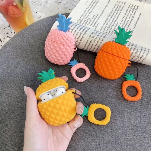 Summer Fruit Case 3D Cute Cartoon Pineapple Wireless Earphone Cover Shell for Airpods 2 Earpods Accessories