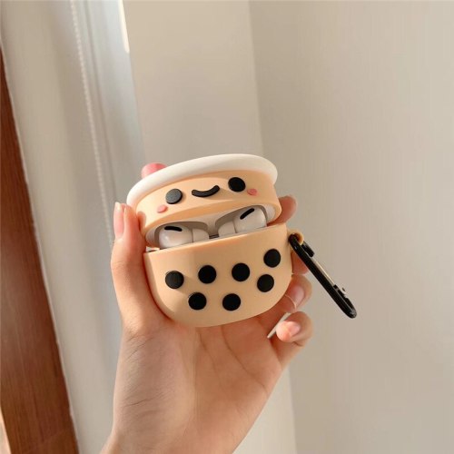 For AirPods Pro Case 3D Milky Tea Cartoon Soft Silicone Wireless Earphone Cases