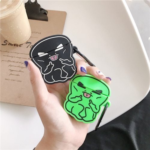 3D Cartoon hip hop alien bluetooth Headset soft Case For Apple Airpods 1 2 silicone Nice Wireless charging cover