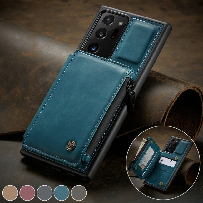CaseMe Back Case For Samaung Note10 20 S10 Card Slot Retro Leather Wallet For Galaxy A51 A71 S20 Ultra S10Plus Stand Back Cover