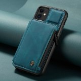 CaseMe Retro Back Case For iPhone 13 12 11 Pro Max Card Slots Leather Wallet For iPhone SE 12 mini 11 X S XR 7 8 Zipper Back Cover