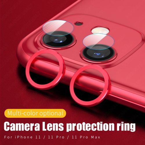 Tempered Glass + Metal Protection Ring Case for IPhone 11 Pro X XS Max XR Rear Lens Camera Screen Protector Cover