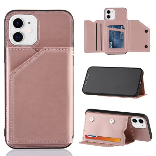 Leather Skin Card Case Plain Phone Case For iPhone 7 8 Plus SE 2020 11 12 Pro 12 Mini Max X XS Max XR Anti-knock Case Cover