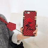European Luxury Square Embroidery 3D Rose Phone Case For IPhone 13 12mini 12 Pro Max11 Pro 8 7 Plus Cover For IPhone X XR XS MAX