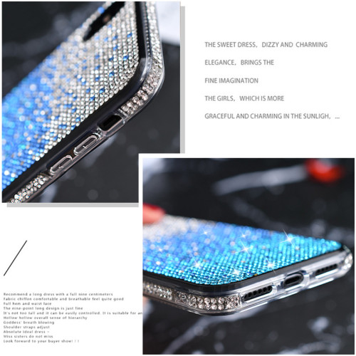 Gradient Diamond Glitter Bling Case For iPhone 14 13 11 Pro Max 12 Mini Rhinestone Cover For Women Girl For iPhone X XS Max Case