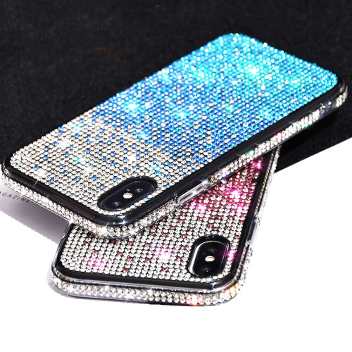 Gradient Diamond Glitter Bling Case For iPhone 14 13 11 Pro Max 12 Mini Rhinestone Cover For Women Girl For iPhone X XS Max Case