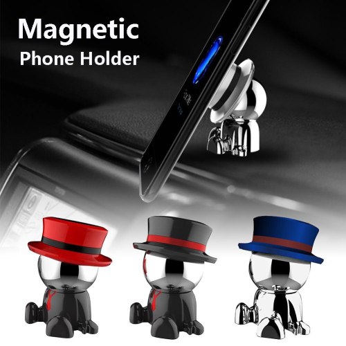 Magnetic phone holder 360-degree rotating and pasting car holder multifunctional zinc alloy dashboard bracket accessories