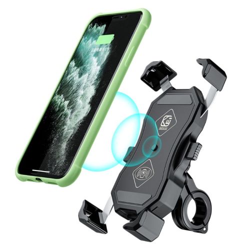 New 12V motorcycle QC3.0 USB Qi wireless charger fixed mobile phone holder