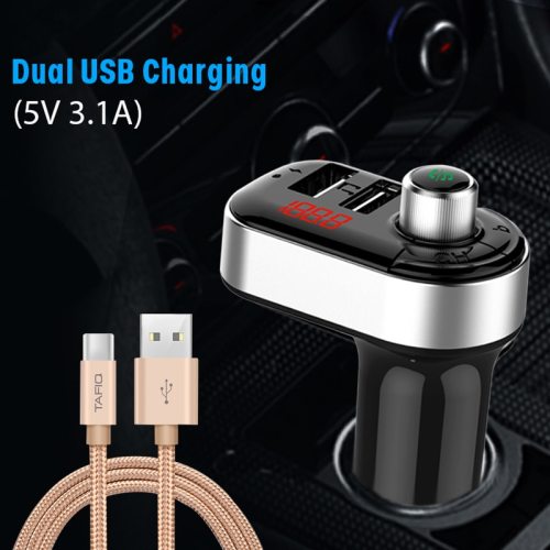 The new USB car charger can be used for fast charging QC4.0 QC 3.1A PD multi-functional fast charger Charging Bluetooth player