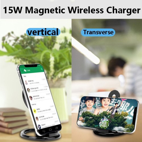 The new 15W magnetic charger desktop telescopic stand for iPhone 12 ProMax 12Mini portable wireless charging mobile phone stand