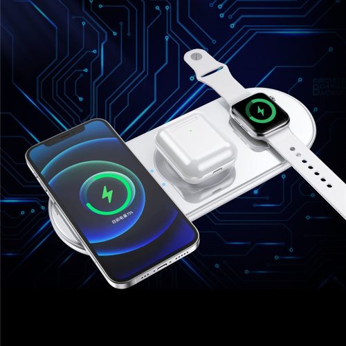 15W Wireless Charger 5 in1 Qi Fast Charging Station for iPhone 12 Pro Max Smartwatch Apple Samsung Watch Airpods Pro Stand Pad