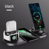 2021 6 in 1 Wireless Charger Dock Station for iPhone/Android/Type-C USB Phones 10W Qi Fast Charging For Apple Watch AirPods Pro