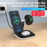 3 In 1 Magnetic 15W Wireless Charger For Magsafe IPhone 12 Pro Max Fast Wireless Charger Station For Apple Watch/AirPods Series