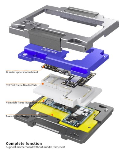 MiJing C20 Main Motherboard Layered Test Logic Board 4 in 1 Function Socket Fixture for IPhone 12/12mini/12Pro/12pro Max Repair