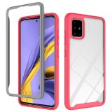 Anti fall 360 Color border Transparent 2 in 1 Phone Case For Samsung Galaxy A51 A71 4G 5G A21S A42 A12 A52 A32 A72 PC Back Cover