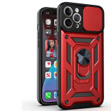 Push The Window Armor Phone Case For iPhone XR 7 8 6 6S Plus 11 12 13 14 Pro Max Mini SE X XS 2020 Shockproof Metal Ring Bracket Cover