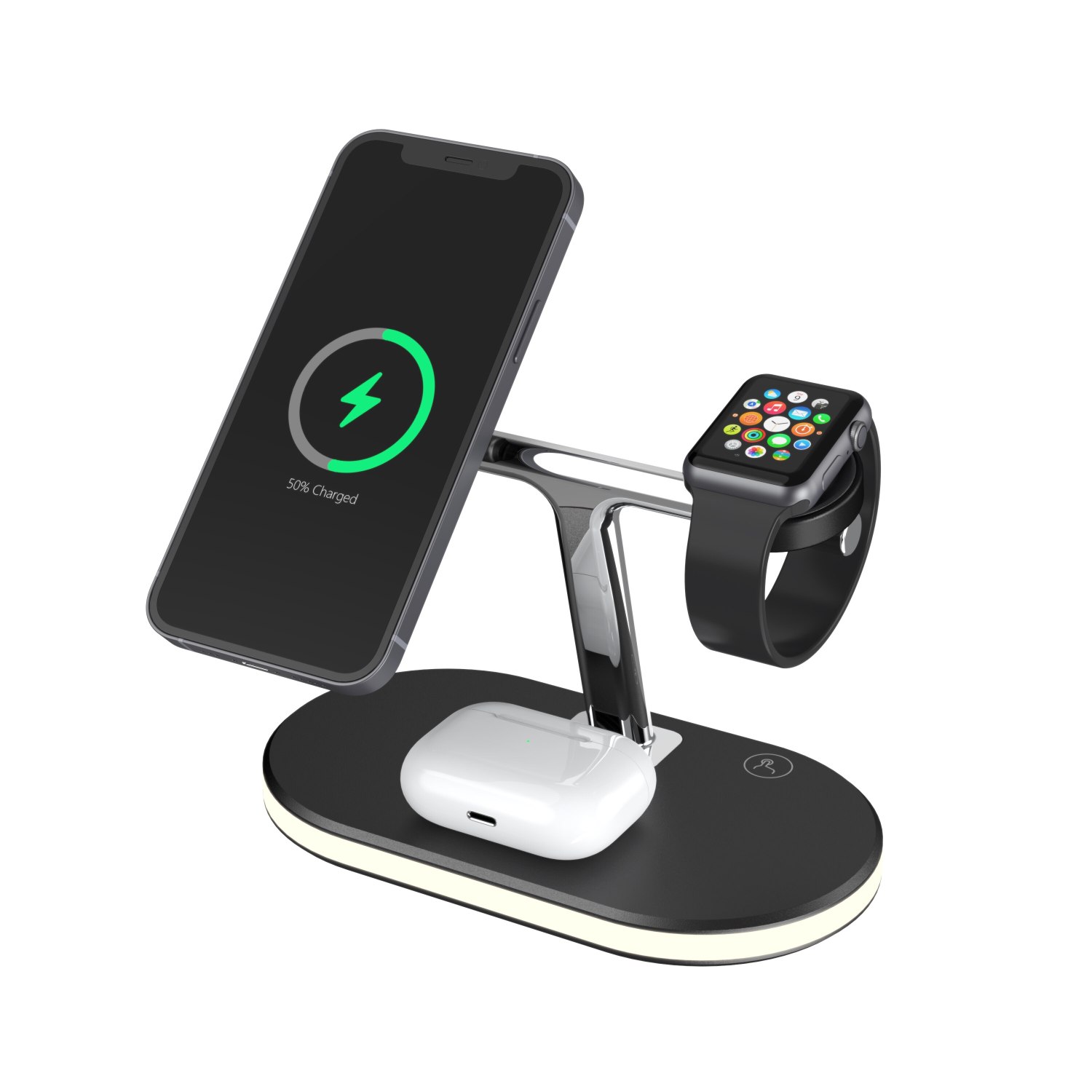 4 in 1 QI Fast Wireless Charger with Light for Airpods iPhone 12 Pro