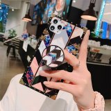 Luxury 3D Holder Blu-ray Square Silicone Case For iPhone 14 13 12 11 Pro X XR XS MAX 6 7 8 Plus Cover For Samsung S10 S20Ultra A71 A51