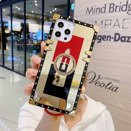 NEW Luxury brand mirror square Phone case For iPhone 14 13 12 mini 11ProMax XS XR 7 8 Plus SE Holder cover For Samsung Note20 S21Ultra