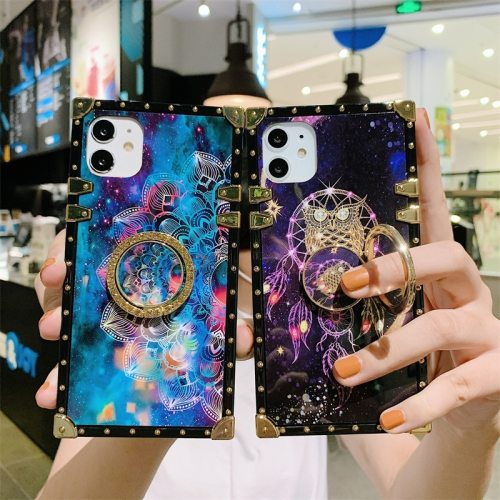 Luxury Dream square Starry sky Phone case For iPhone 13 12 11 Pro Max XS Max XR 7 8 Plus SE With ring bracket Silicone soft back cover