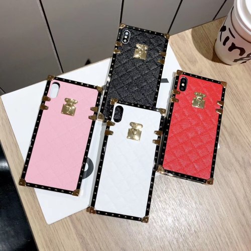 PU Leather Cases For iPhone 13 11 12 Pro X XR XS Max MIni 8 7 6s Plus Square Plaid Cover For Samsung Galaxy S9 S10 Note 10