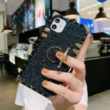 Luxury Glitter Square With Ring Bracket Phone Case For iPhone 14 13 12 Pro Max 11 XS XR 8 7 Soft Back cover