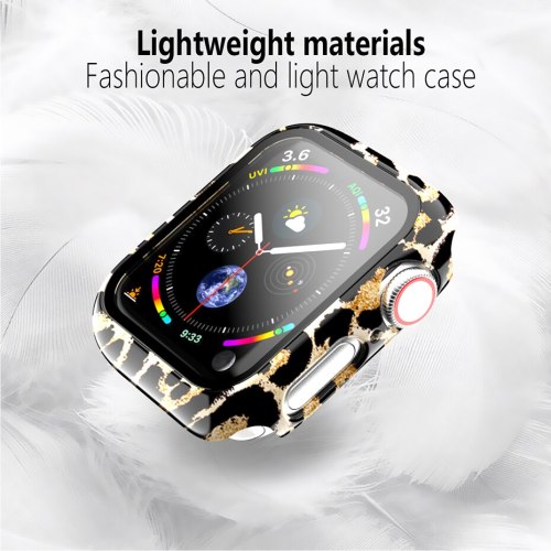 Full Cover Ultra-Thin Leopard Protective Case for Apple Watch 44mm 40mm 42mm 38mm Screen Protector iWatch Series SE 6 5 4 3 2 1