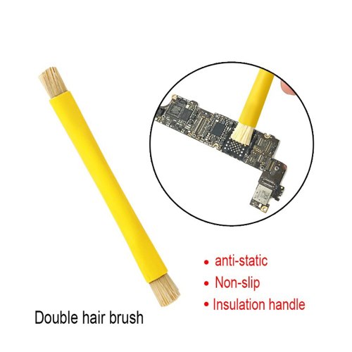 Kaisi Double Head Brush ESD Safe Brush Anti-Static Repair Electronics Tool Kit BGA PCB Repair Cleaning Brush for iPhone Repair