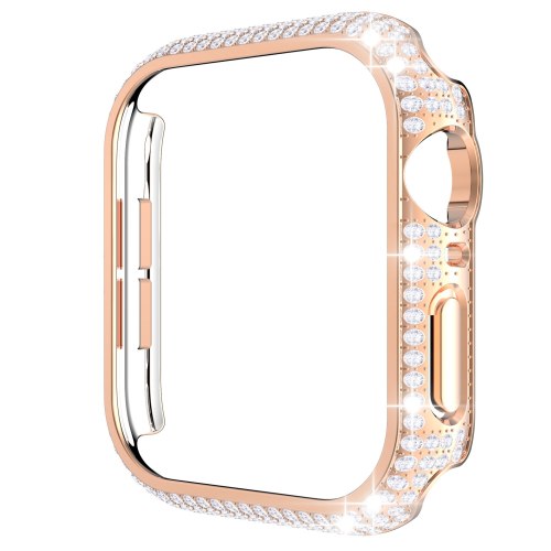 Fully Paved Diamonds Protective Bumper for Apple Watch Case 38mm 40mm 42mm 44mm Bling Case for iWatch SE Series 6 5 4 3 2 1