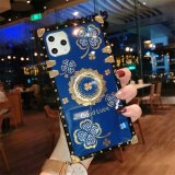 Luxury Glitter Diamond Ring Flowers Square Phone case For Samsung Note 20 Ultra Note10 S21 S20 Plus S10 S9 A71 soft Cover Fundas