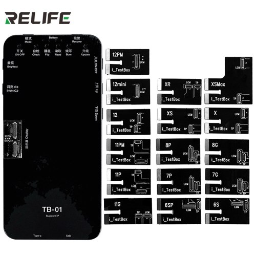 RELIFE TB-01 for IPhone 6S-12 PRO MAX Display LCD Touch 3D Restore The Original Color Repair Test Stand